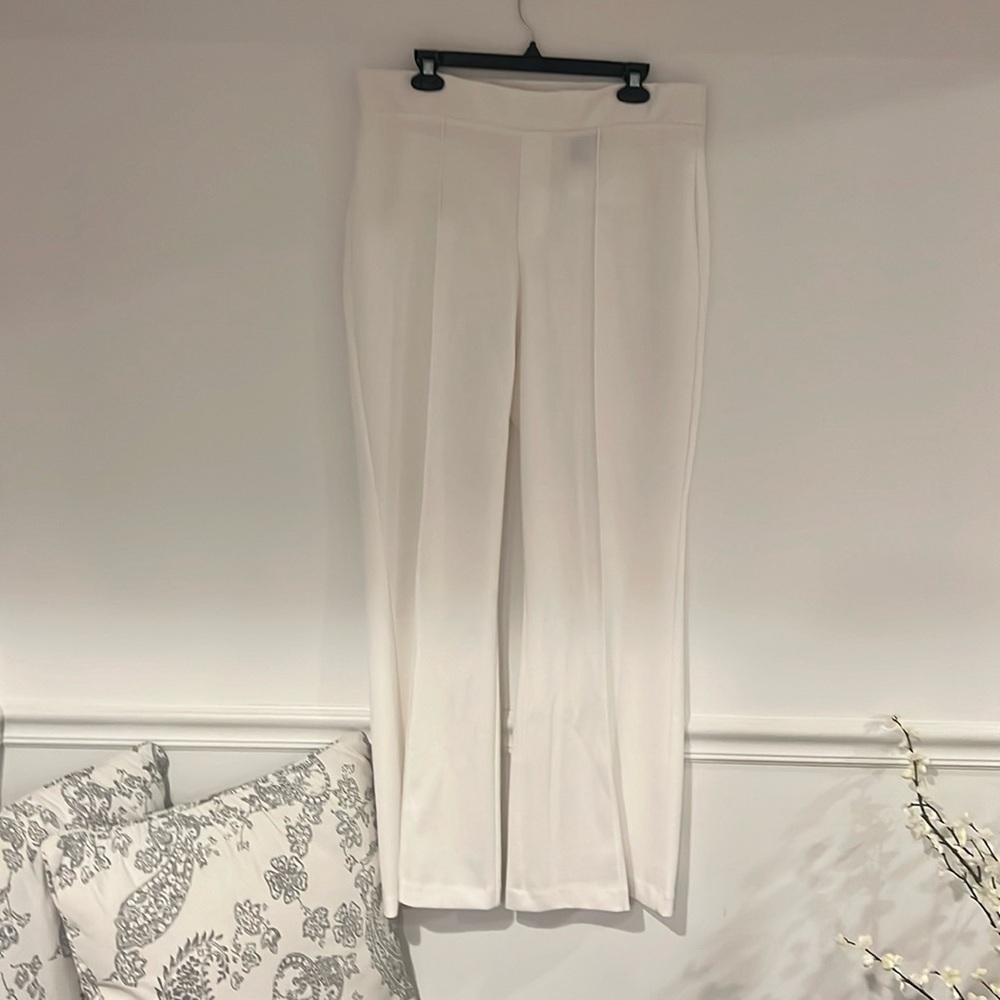 Tahari White Wide-Leg Dress Pants